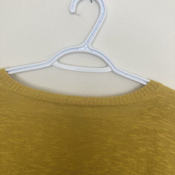 Eileen Fisher Women’s Pullover Sweater Linen Blend Yellow Goldenrod Size S Boxy - Picture 7 of 8